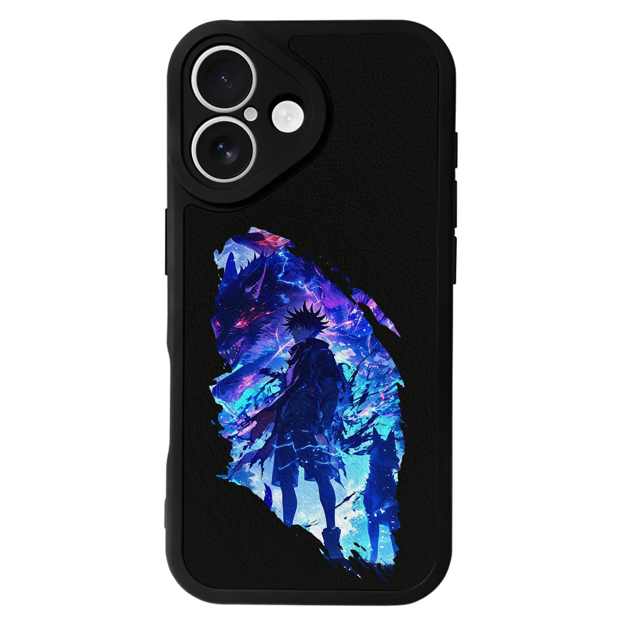 呪術廻戦 グッズ,伏黒 恵 - IPhone 16シリーズ対応 ・ シリコンスマホケース ・ レザー調 ・ 高精度フィット ・ 耐衝撃 ・ ワイヤレス充電対応 ・ 精密カット